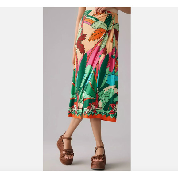 Anthropologie Farm Rio Printed Wrap Skirt XXS NEW